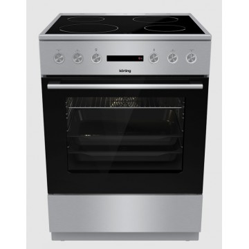 Korting KEC6A40XPG Κουζίνα 71lt με Κεραμικές Εστίες Π60εκ. Inox